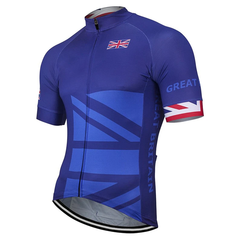 Great Britain New Blue Cycling Jersey Men Customized Wear Bike Road Mountain Race Tops Racing Clothing Sly Sun | Спорт и развлечения