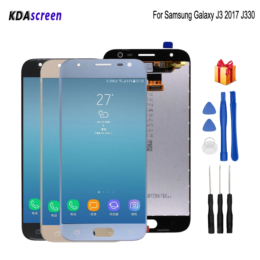 Original For Samsung Galaxy J3 17 J330 Lcd Display Touch Screen Digitizer For Samsung J330f Sm J330f Phone Parts Freetools Mobile Phone Lcd Screens Aliexpress