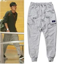 Хит, уличные спортивные штаны-шаровары с эластичным поясом, Мужские штаны в стиле хип-хоп, уличные беговые штаны для бега