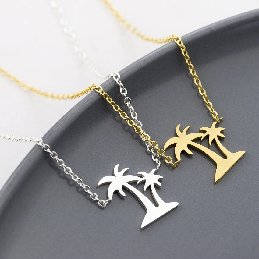 Aliexpress.com : Buy 10pcs Hawaii Double Palm Tree Necklace Stainless ...