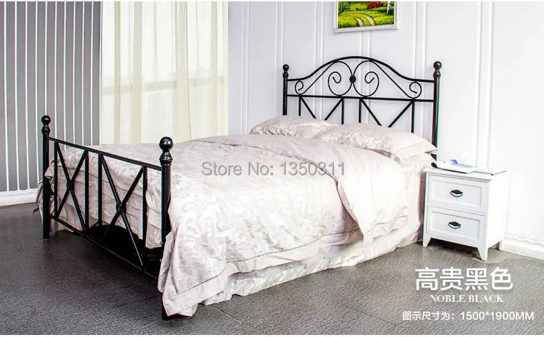 Modern, wrought iron metal bed, single or double. Width (1 m to 1.8 m) * 2 meters in length can be customized Modern, wrought iron metal bed, single or double. Width (1 m to 1.8 m) * 2 meters in length can be customized