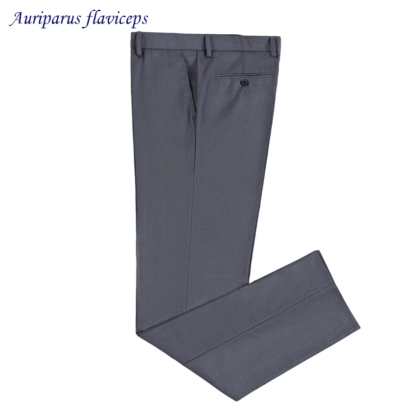 

New Summer Style Men Wool Blend Grey Suit Pant Business Casual Dress Pants Thin Trousers For Man Classical Grey Pant