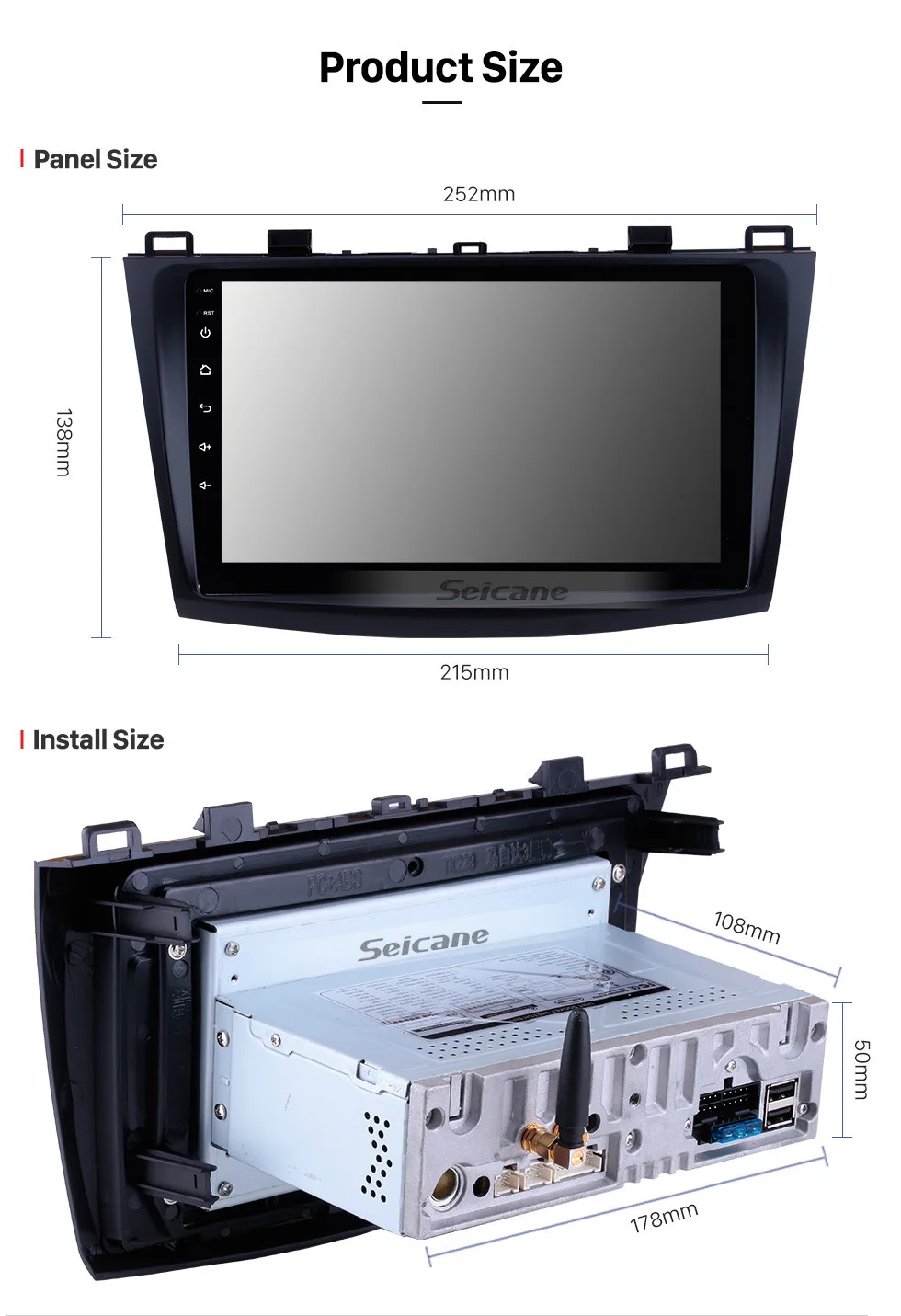 Excellent Seicane 9 Inch Android 8.1/8.0 Car GPS Navigation Radio Multimedia Player For 2009 2010 2011 2012 Mazda 3 Axela Support RDS DVR 20