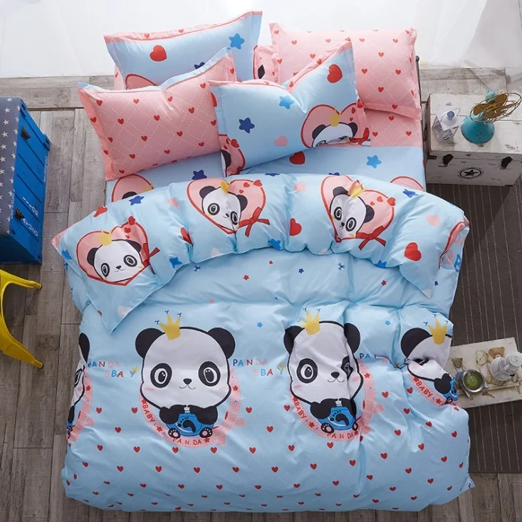 

mylb New duvet cover set 3/ 4pcs bed set AB side bedding set bird flat sheet flower bedclothes pinealppe home bedding bed linen