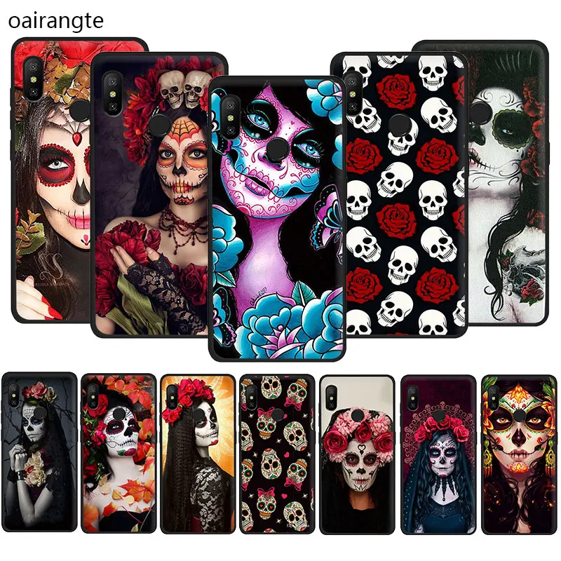 

Catrina beautiful rose girl Skull Soft TPU Phone Cover for Xiaomi Mi 8 9 SE A2 Lite 6 9 A1 2s Max 3 F1 9T CC9e A3 pro