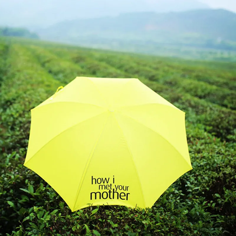 Regenschirm reisen Faltbare Gelben Regenschirm Wie I Met Ihre Mutter Frauen Folding Regenschirme Leichte Sonne Regen Regen Getriebe