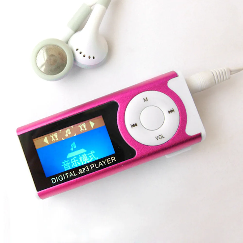 Mosunx MP3 плеер поддержка 16 Гб Micro SD TF карта USB зажим мини LED портативный LCD Spot модный