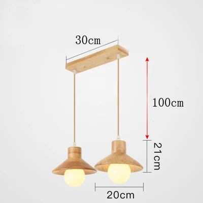 Юго-Восточная Азия деревянный подвесной светильник 1-6 плафоны скандинавские дизайнерские кухонные обеденные ПЗУ подвесной светильник, ресторан освещение в помещении - Цвет корпуса: 2 heads