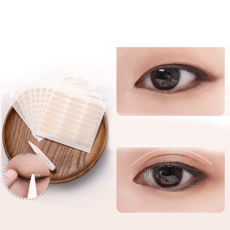 

240pcs/5packs Gauze Mesh Lace Invisible Double-fold Eyelid Sticker Transparent Invisible Self-adhesive Eyelid Tape Sticker