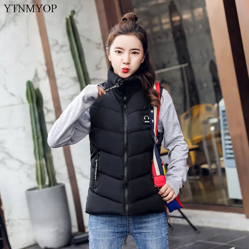 Koop YTNMYOP 2019 Vrouwen Down Katoenen Vest Winter Korte Vest Bovenkleding Mouwloze Verdikking Warme Jas Jas Plus Size 4XL