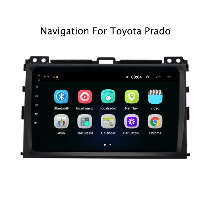 Best Ectwodvd 9" Android 8.1 Car DVD Player GPS Navigation For Toyota Prado 2004-2009 Car Radio Stereo 2