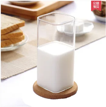 

Square Glass cup,420ml Heat-Resistant Water Milk wine Beer coffee Juice teacup Dinkware Home office Bar Party