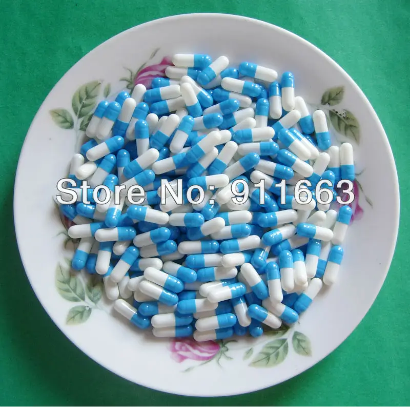 

4# 1,000pcs,blue/white colored capsules/gelatin empty capsules sizes 4(joined or seperated capsules available!)