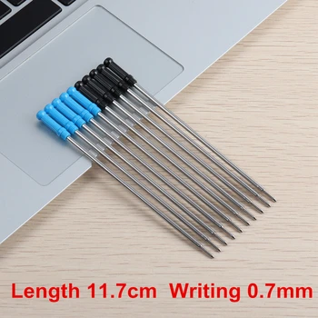 

20PCS/LOT Genkky Ballpoint Pen Refills Length 11.7cm Writing Point 0.7mm Ink Black Blue Ball Metal Pens Refill For School Office