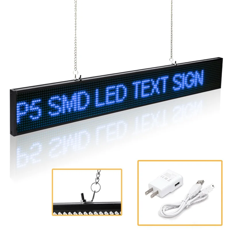  7.8x40inch Wifi Wireless Remote Scrolling LED Sign Programmable Message BoardWorking with Smartphon