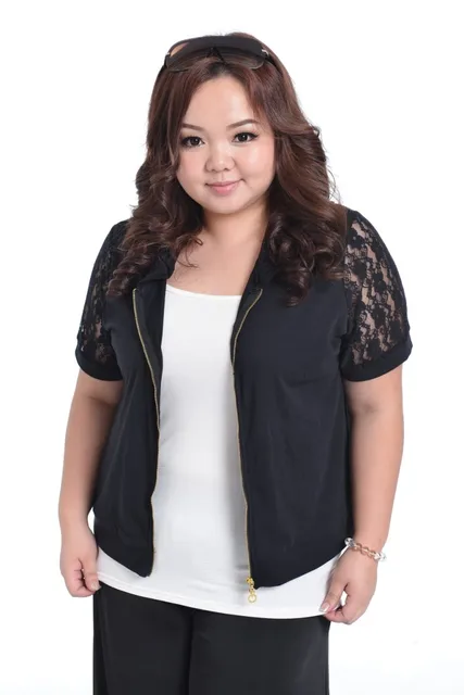 Lace Short Sleeve Cardigan Zipper Plus Size Cover Coat