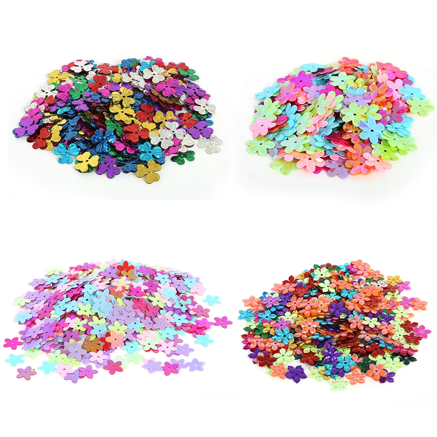 

Multi-size Flower Shape PVC loose Sequins For Crafts Paillette Sewing Garment Bags Shoes DIY Accessories