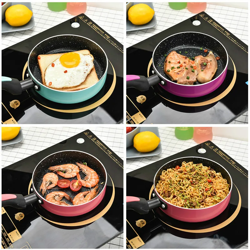 Japanese Style 16CM Non stick Flat Bottom Frying Pan Small Flat Bottom Rice Pot Non stick Pan