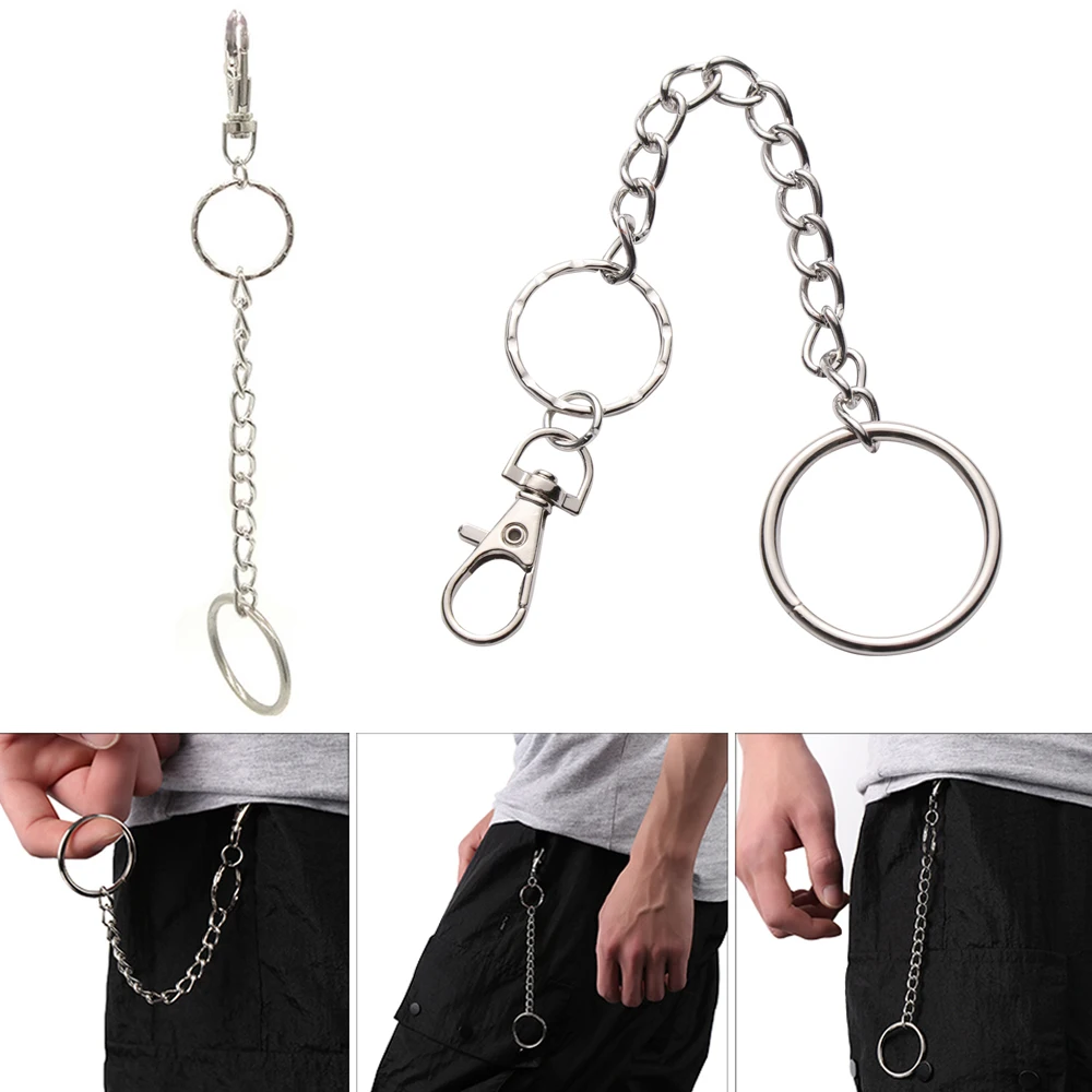 

1Pc Key Chains 20cm Long Metal Big Ring Rock Punk Fashion Key Chains Clip Hip Hop Fashion Jewelry Pants KeyChain Wallet Chain