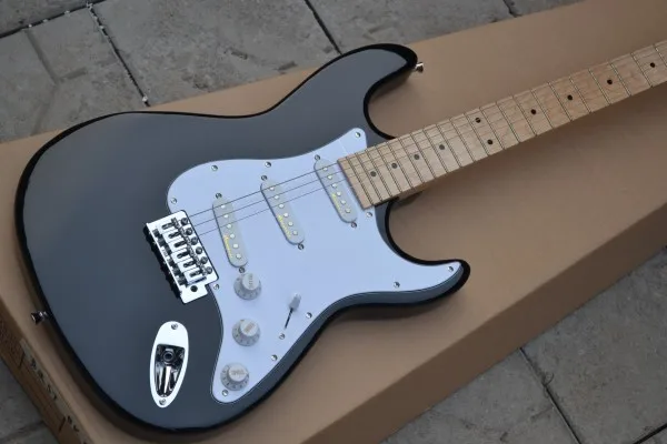 

black Eric Clapton signature maple fretboard 6 string Chrome Hardware Electric Guitar free shipping