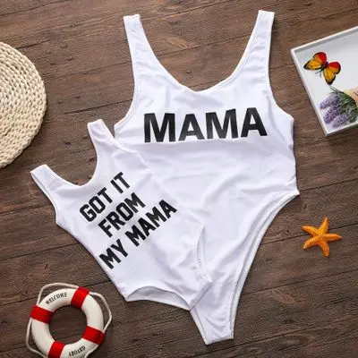 Family Look Swimwear One Piece Mommy And Me Swimsuit Kid Swimming Suit ...