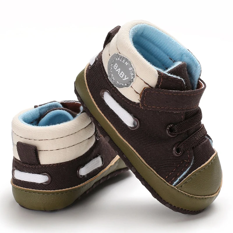 Toddler Baby Boy Canvas Crib Shoes Soft Sole Pram Prewalker Anti slip
