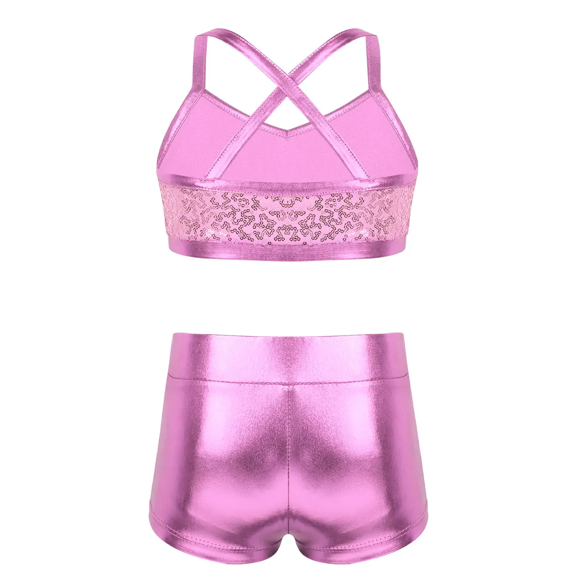 Girls Dance Costumes Sequins Party Ballet Dance Gymnastics Leotard Outfit Set For Birthday Gift Class Performance