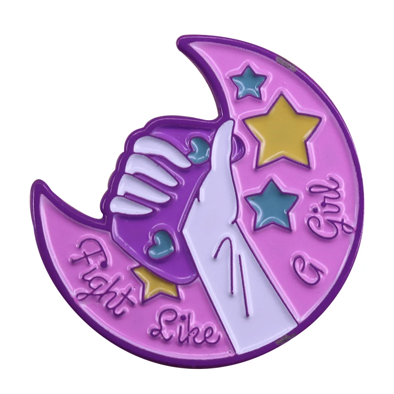 

Fight like a girl feminist pin Sailor Moon anime brooch equality fair play game badge girl power gift