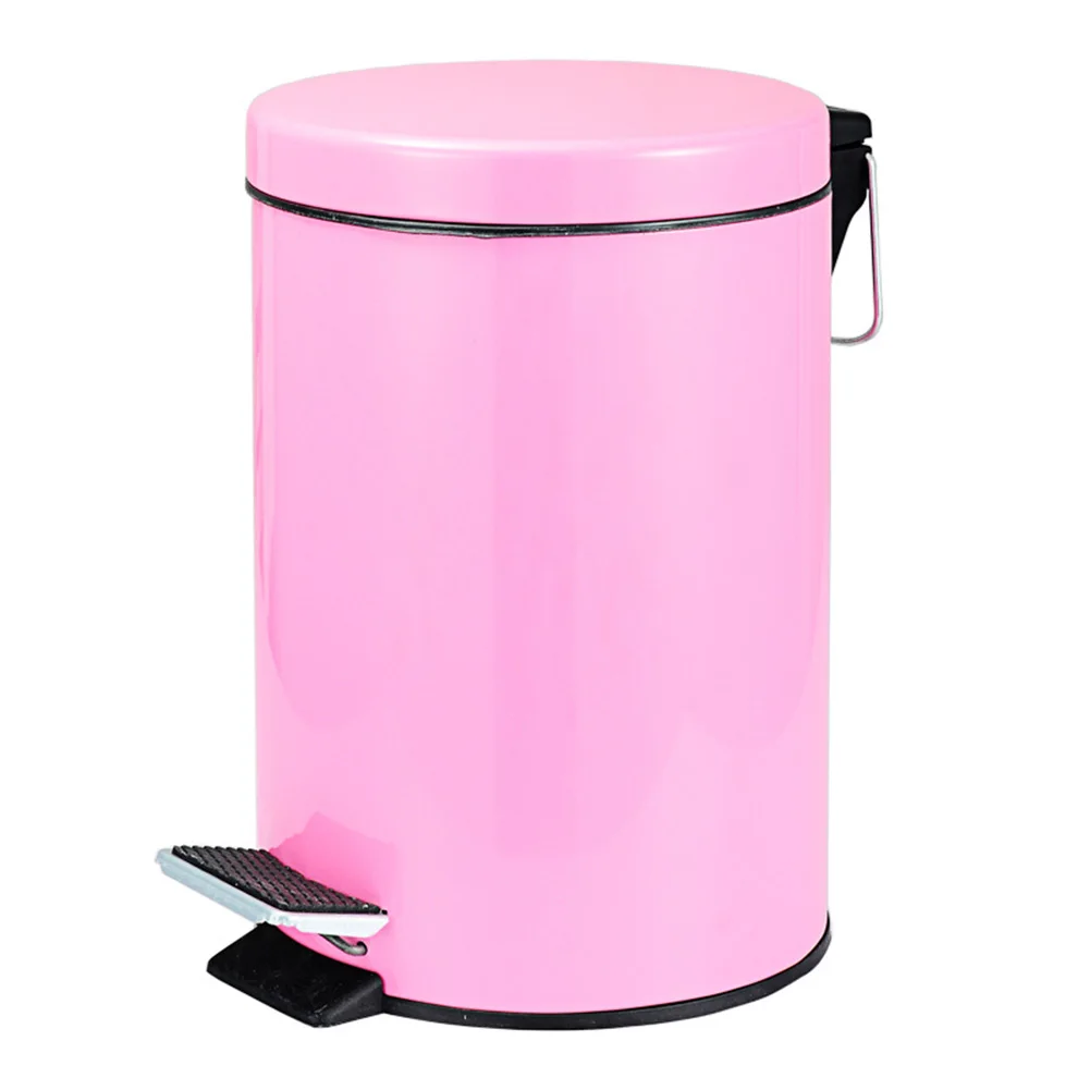 

Round Stainless Steel Step Trash Can Wastebasket Garbage Container Bin for Bathroom Bedroom Kitchen DC156