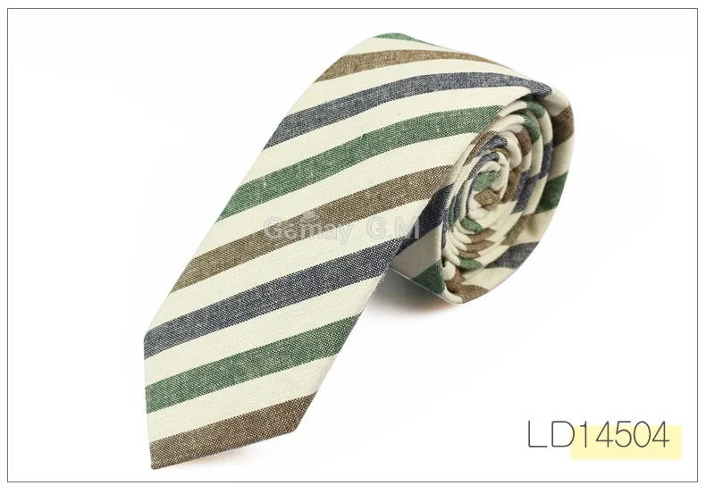 New Fashion Mens Ties Cotton Necktie for Men Causal Stripe Tie For Man Bussines Corbatas Bridegroom Party Slim Neckties