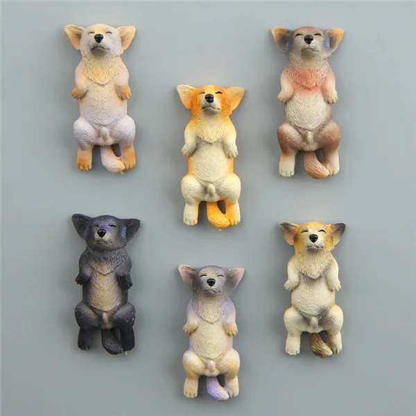 Akita Corgi Dog Sleeping Lazy Pets Fridge Magnets PVC Figures Toys Car Home Office Decoration Gifts - 3