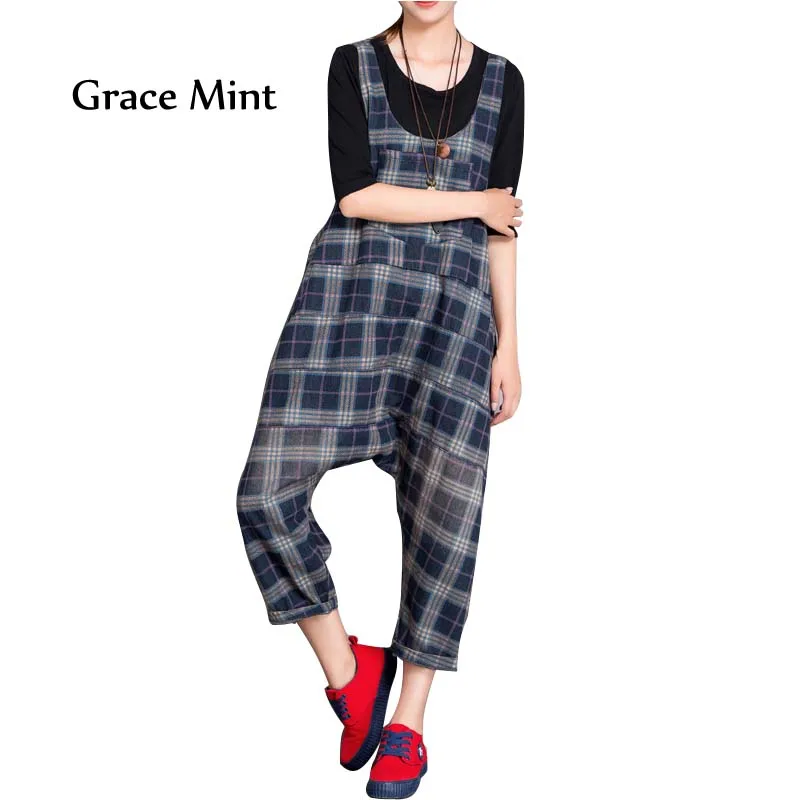 plaid jumper pants