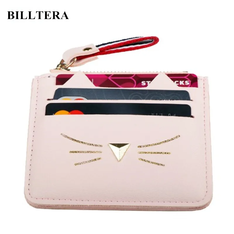 

Cute Women Coin Purses Card Holder Wallet Mini Credit Card Case for Female Lovely Cat Ear Slim Card Holder Front Pocket Wallet