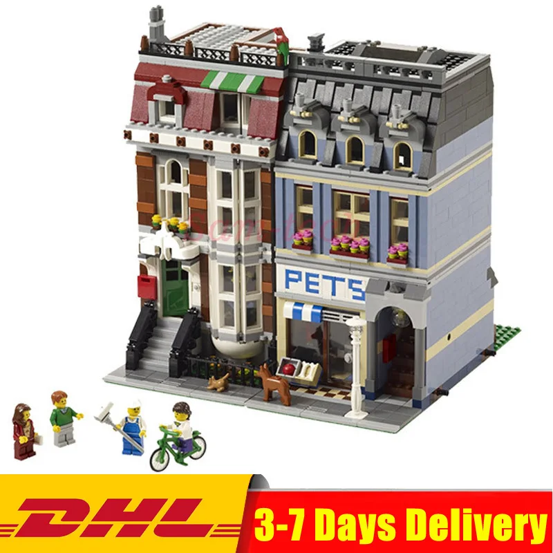 

DHL LEPIN 15009 2082Pcs Pet Shop Supermarket Model City Street Building Blocks Compatible Legoinglys 10218 Toys for Children
