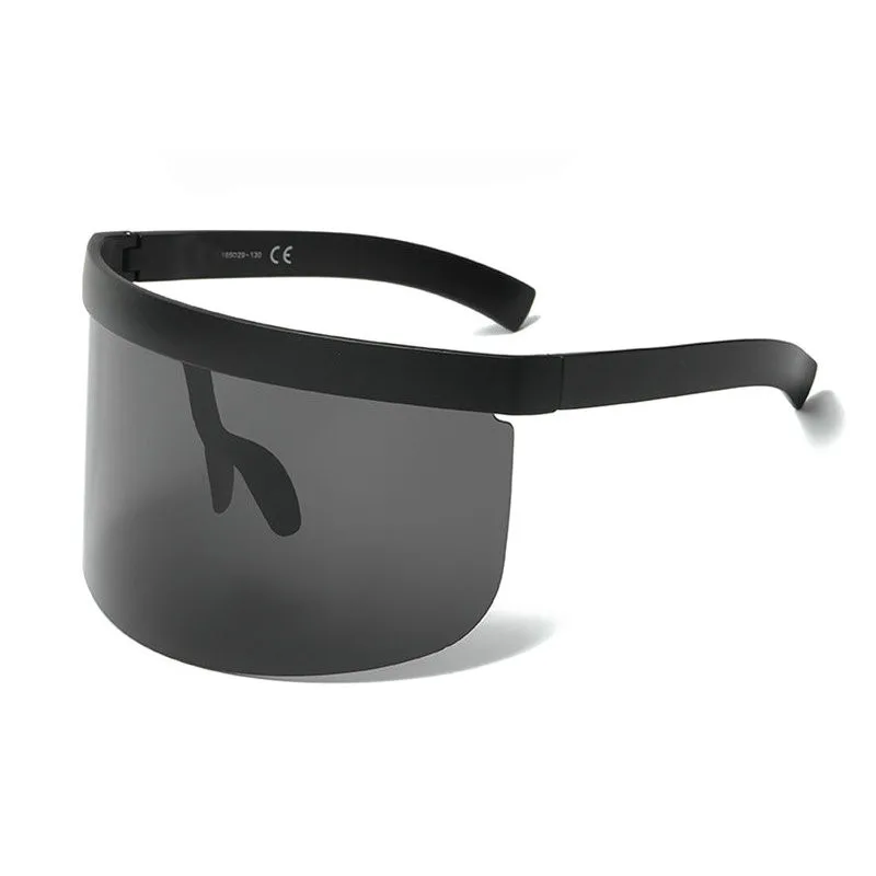 Новые солнцезащитные очки оверсайз wo мужские солнцезащитные очки большие отражающие солнцезащитные очки ветрозащитные мужские солнцезащитные очки ретро квадратные очки без оправы FML - Цвет линз: black