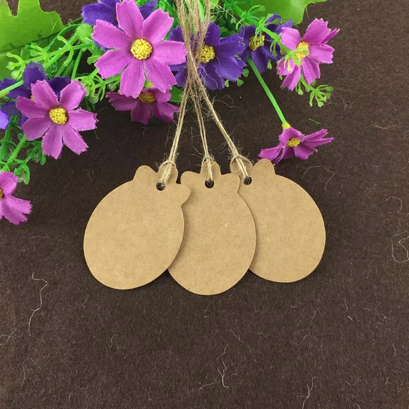 Pineapple Shape Price Hang Tags Blank Jewelry Head Cards Label Handmade Accept custom 100Pcs/Lot+100Pcs Hemp Strings 5.7x4cm | Украшения и