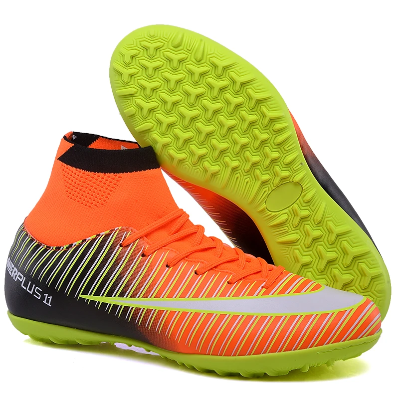 Zapatos de fútbol hombres, botas de fútbol de tobillo alto para interior, botines de fútbol para niños, crampones, fútbol de talla grande 46 chuteira futsal|Calzado de fútbol| - AliExpress