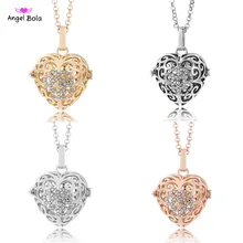 Angel Bola Jewelry 22.5mm Love Lucky Fragrance Cage Essential Oil Pendant Perfume Box Diffuser Necklace for Mom Gifts NL086