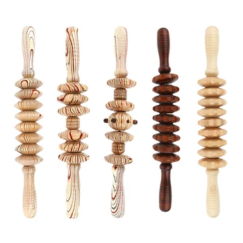 

Portable Handheld Trigger Point Relax Massage Wooden Muscle Roller Stick Massager for Gym Sports - 5 Types Optional