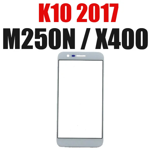 Передняя панель стекло для LG K10 LTE K420N K430 K430DS F670 K10 2017X400 M250N сенсорный экран дигитайзер ЖК-дисплей внешняя стеклянная крышка - Цвет: K10 2017 White