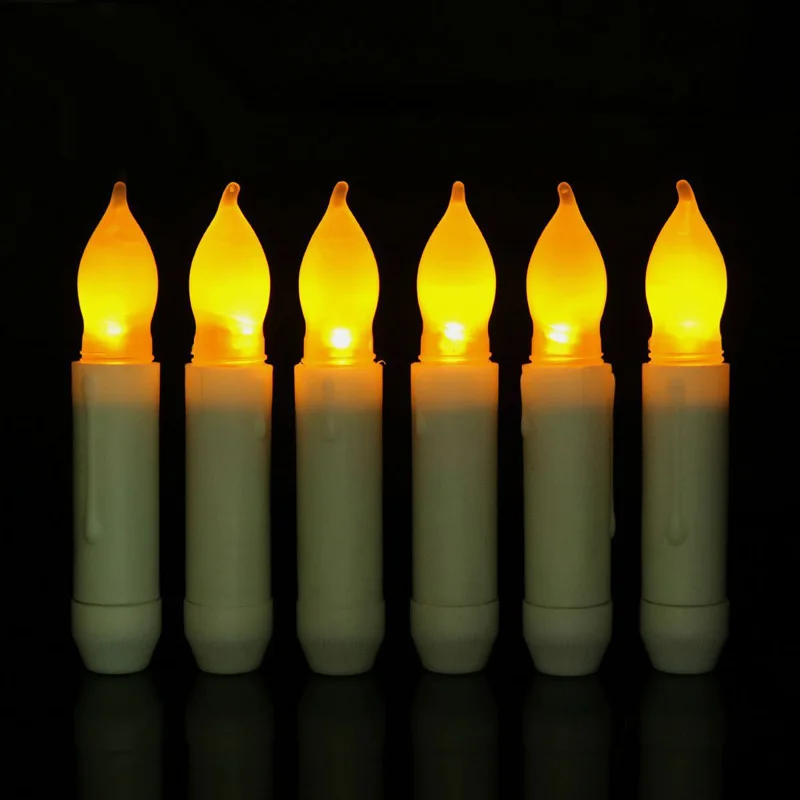 

Fashion Long Flameless LED Candles Lamp Flickering LED Tea Light Candles Battery Tealight Home Wedding Birthday Party Decoration
