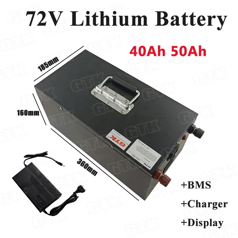 Литий-ионный аккумулятор 20 S 72 V 40Ah 50Ah с BMS для EV электрический скутер мотоцикл электрический велосипед автомобиль-Трейлер+ 5А зарядное устройство