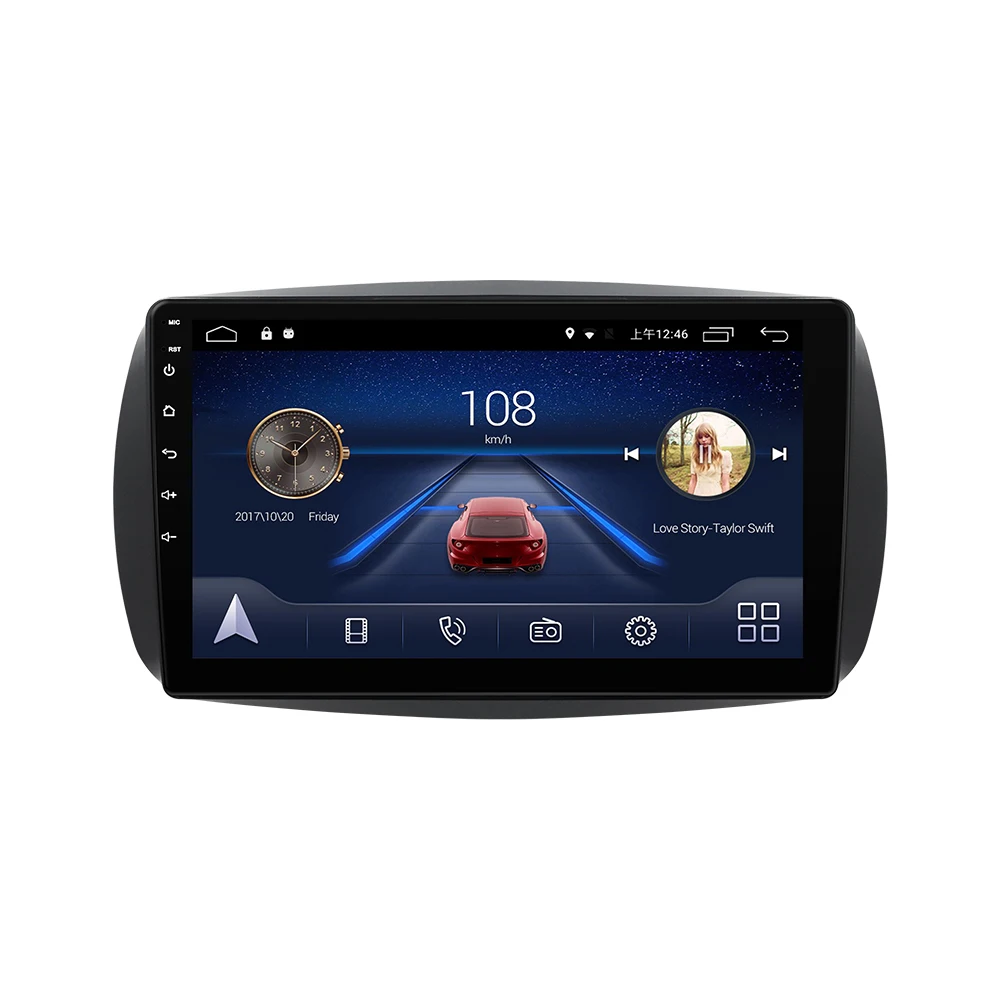 Perfect Android 9.0  Car DVD Player Multimedia Radio for Mercedes/Benz Smart Fortwo 2016 WiFi BT GPS stereo 1