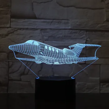 

Air Fighter Planes 7 Color Lamp 3D Led Night Lights for Kids Touch USB Table Lampara Lampe Baby Sleeping Nightlight Aircarft