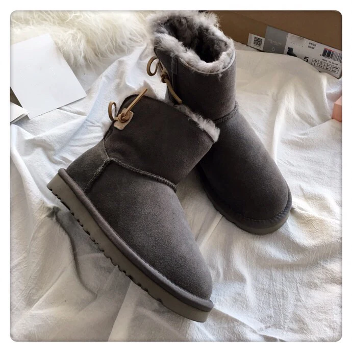 

Kmeioo 2019 Warm Shoes Winter Snow Boots Round Toe Flats Lace Up Ankle Boots Wool Woman Shoes Short Boots