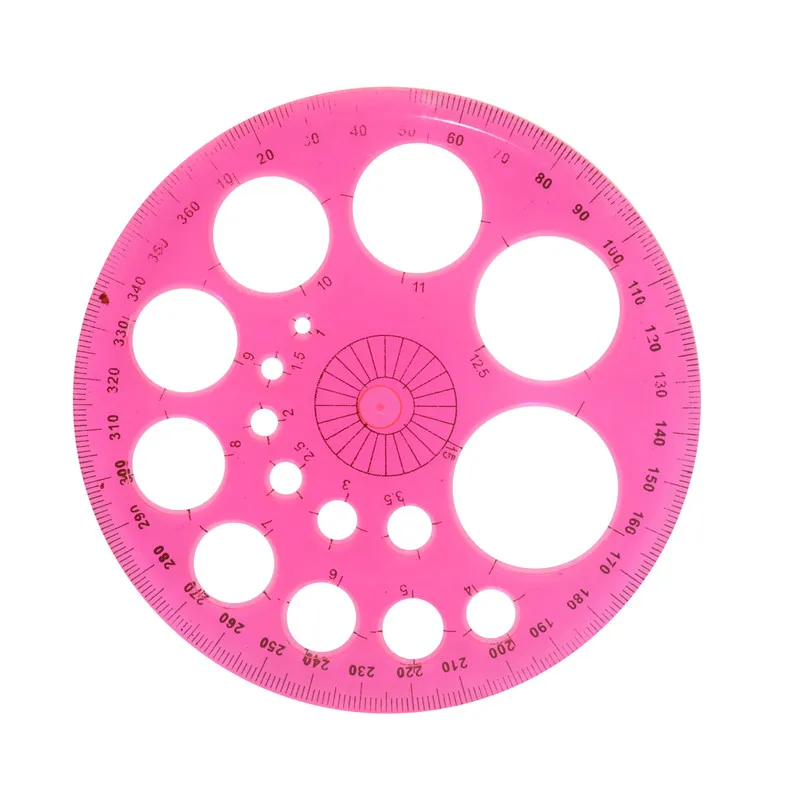 Regle - equerre,Règle de dessin ronde multifonction,4 pièces,pour ...