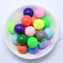 Venta caliente Del Envío Libre 20 MM 100 unids Mix Color Chunky Acrílico Perlas Sólidas, Granos coloridos Chunky Para La Joyería