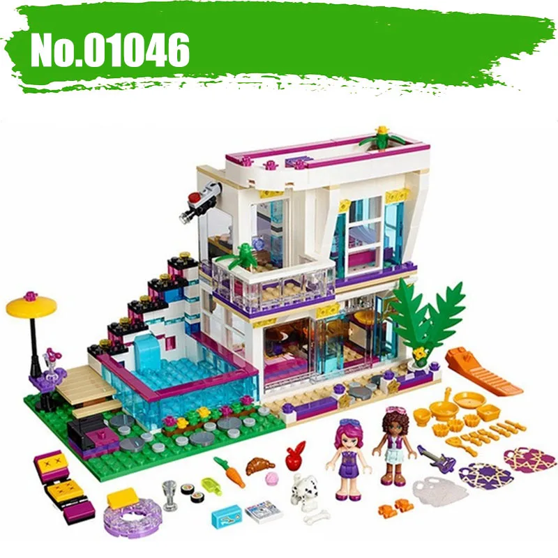 

644pcsFriends Girl Series Compatible with Legoingly 41135 Pop Star Livi's House diy Building Blocks Toys For children Kids Gift