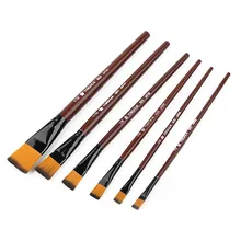 6Pcs High Quality Artist Nylon Hair Wooden Handle Watercolor Acrylic Oil Paint Brush Set For Drawing Painting Art Supplies