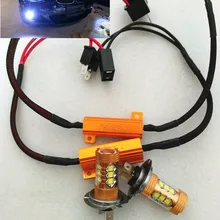 2 шт ошибок белый 80 W H7 Epistar светодиодный дневного света/DRL/туман лампа+ нагрузочного резистора для BMW E46 3 серии 325i 330i M3, и т. д